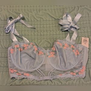 Auden lace sheer unlined balconette bra XXL
